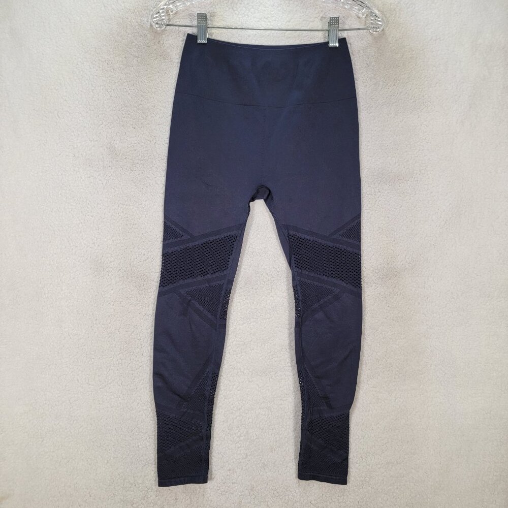 Fabletics Navy Stretch Sculptknit Sheer Yoga Pilates Dance Activewear Legging